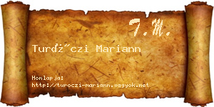Turóczi Mariann névjegykártya